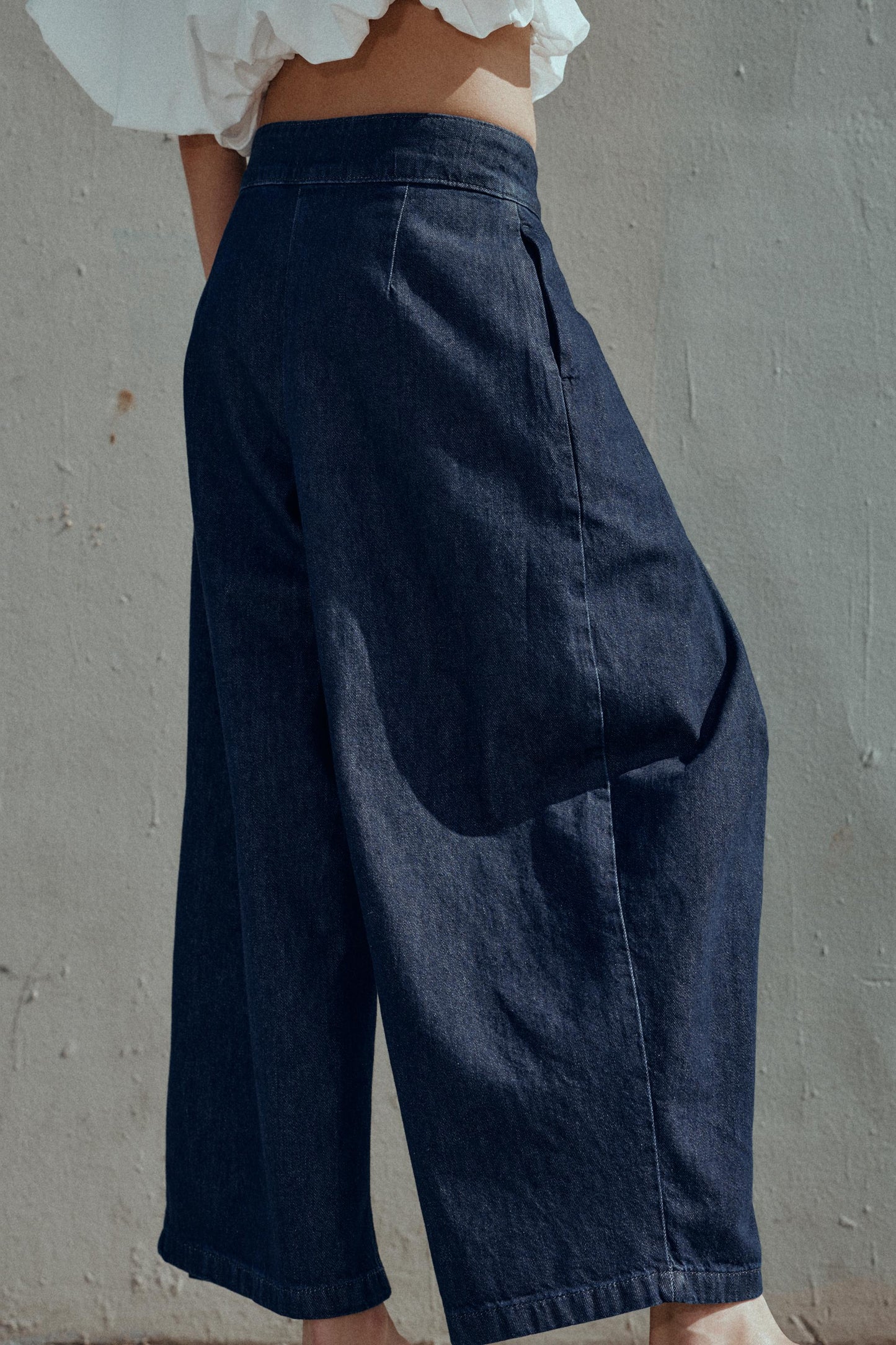 JEANS CULOTTE TIRO ALTO PINZAS
