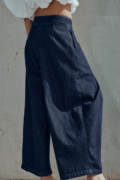JEANS CULOTTE TIRO ALTO PINZAS